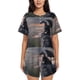 thumbnail image 1 of Fotbe Black Dragon Cliff Dawn Conjunto de Pijama Estampado para Mujer, 2 Piezas, Ropa de Dormir con Camiseta de Manga Corta y Shorts Suaves-XX-Large, 1 of 6