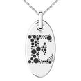 thumbnail image 1 of Stainless Steel Letter E Initial Dotted Monogram Engraved Small Oval Charm Pendant Necklace, 1 of 1