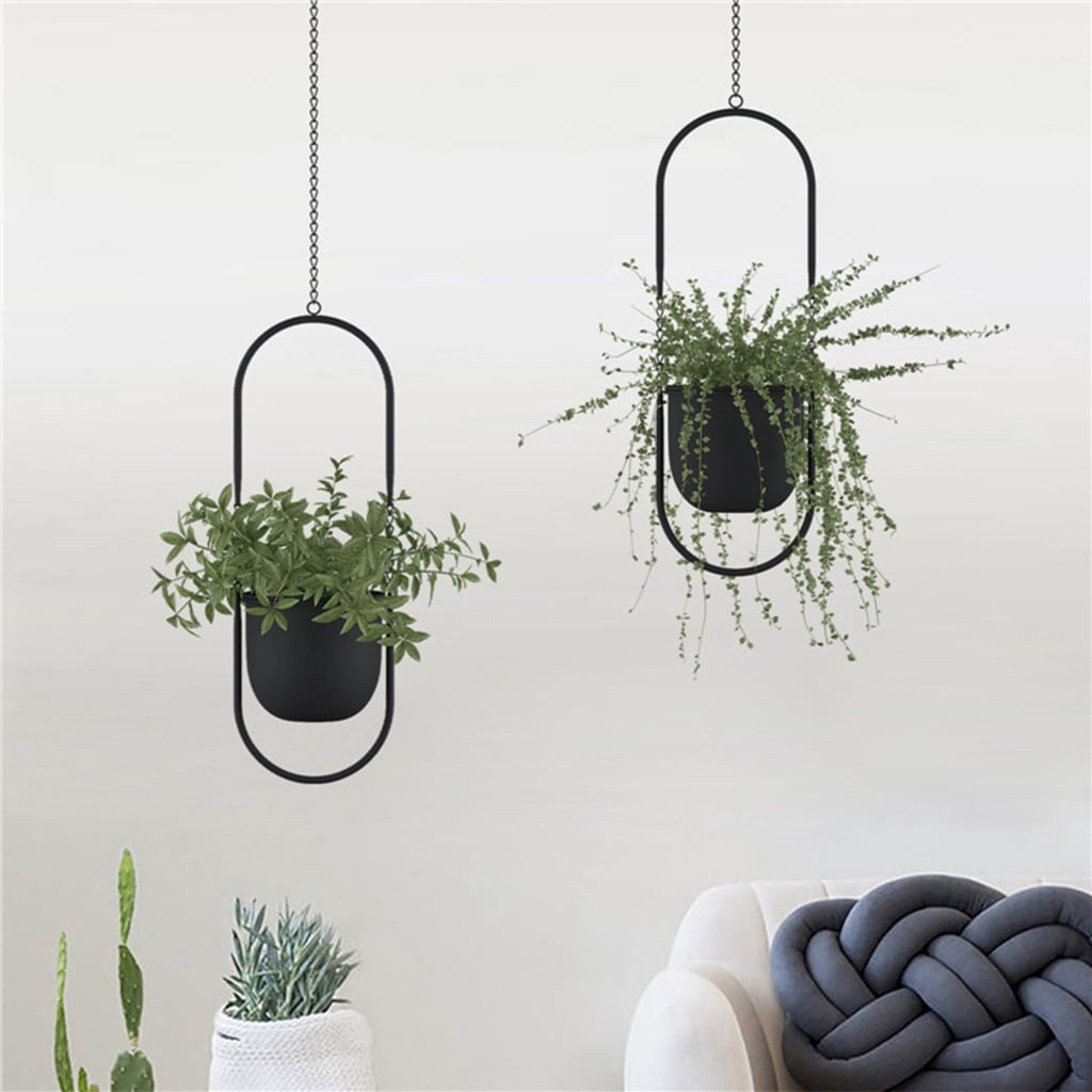 Minimalists Golden Hanging Planter With Adjustable Chain for Home Offices Decoration