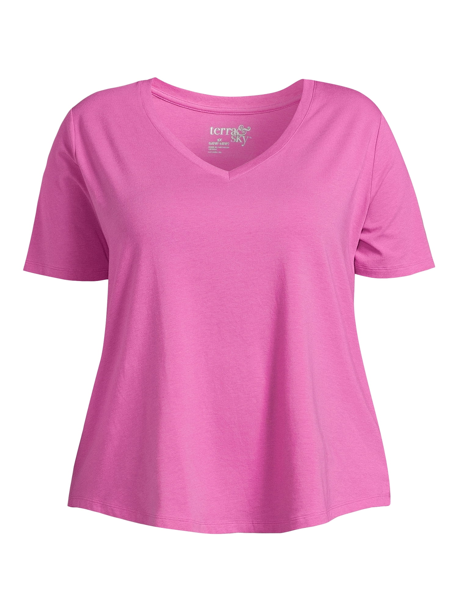Terra & Sky Women’s Plus Size V-Neck Tee
