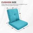 thumbnail image 4 of Bellefurn Deep Seat Cushion Set 25x22x4 inch Outdoor Cushions for Patio Furniture,Outdoor Chair Cushions Waterproof & Fade Resistant Patio Furniture Cushions for Wicker Chair,Sofa,Couch, 4 of 8