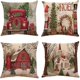 thumbnail image 1 of Xieccx Juego de 4 Fundas de Cojines Decorativas de Lino y algodón Suave para sofá, Dormitorio, Silla, Asiento de Coche, Granja, 45 x 45 cm,, 1 of 3