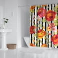 thumbnail image 2 of Waterproof Black Stripe Background Red Roses Shower Curtain 72x72 Inch Boho Style Polyester Unique Shower Curtain for Bathroom Hotel Home Decor with 12 Plastic Hooks, 2 of 5