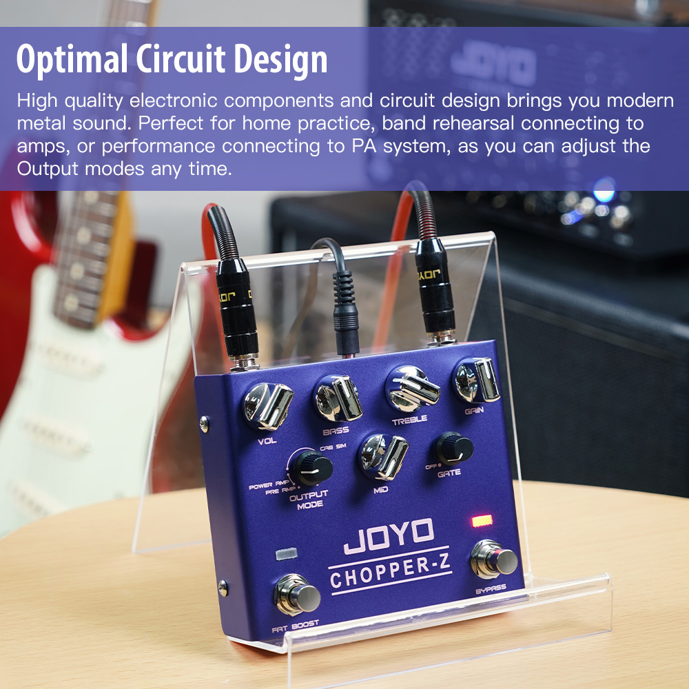 JOYO R-18 Distortion Effect Pedal Modern Metal Tone High Gain Amp Simulator 3 Band EQ