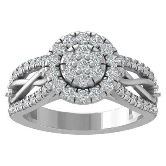 ARAIYA FINE JEWELRY 10K White Gold Lab Grown Diamond Wedding Band Ring (1 cttw, D-F Color, VS Clarity) Size 5