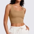 thumbnail image 2 of Aboser Womens Built in Bra Workout Tops Sleeveless Crop Athletic Shirt Breathable Square Neck Yoga Tops Slimming Soft Padded Sports Tank Top, 2 of 9
