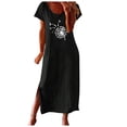 thumbnail image 1 of Pompotops Womens Beach Pullover Boho Sundress Short Sleeve Loose Long Dress, 1 of 5