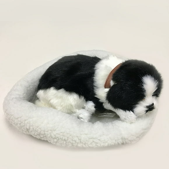 Ourlova Realistic Sleeping Breathing Cat Dog Plush Doll Toys Electronic Companion Pets Home Decoration Ornament Toy