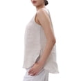thumbnail image 3 of Amazhiyu Womens 100% Linen Tank Tops Casual Crewneck Sleeveless High Low Hem Tanks Shirts Summer, 3 of 6
