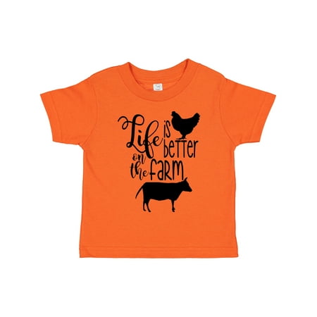 

Inktastic Life is Better on the Farm Chicken and Cow Boys or Girls Toddler T-Shirt