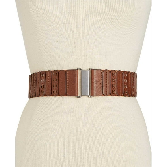 Style & Co. Women’s Casual Panel Stretch Belt, Cognac, Medium