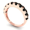 thumbnail image 2 of 1 ctw Wedding Band for Women - 14K Rose Gold Natural Onyx Stackable Eternity Ring, 2 of 6