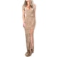 thumbnail image 1 of Puntoco Vestidos Mujer Verano Vestido De Mujer Vestido De Noche Sexy Escote En V Dividido Lentejuelas Moda Sin Mangas Verano, 1 of 4