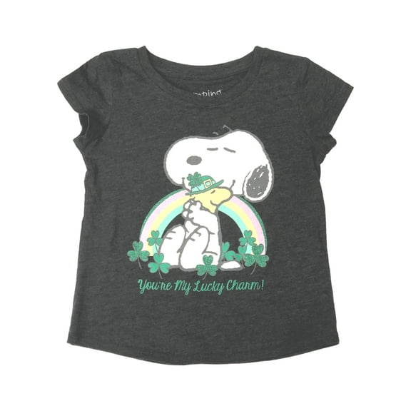 Jumping Beans Peanuts Toddler Girls Gray Snoopy Lucky Charm T-Shirt Tee Shirt 5T