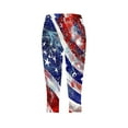thumbnail image 4 of Sakmal Slim Leg Womens Capris Blue Oversized Independence Day American Flag Mid Rise Elastic Waist 7/8th Capris, 4 of 5