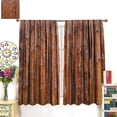 thumbnail image 3 of Rustic Wooden Kitchen Curtain, Vintage Old Brown Wood Countryside Theme Room Darkening Window Curtain Drapes for Living Room, Bedroom, Kitchen, W84xL84in, 3 of 7
