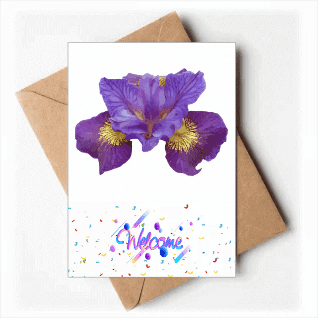 Fleur Orchidée Violette Bienvenue Retour Cartes de Voeux Enveloppes Vierges