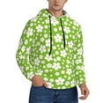 thumbnail image 2 of Wukai Green White Flowers Print Men Hoodies Fleece Sweatshirts Long Sleeve Sweaters Pullover Fall Outfits Winter Clothes-Small, 2 of 7