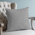 thumbnail image 4 of Pillow Covers 18x18 Set of 2, Black White Vertical Striped Throw Pillow Covers Decorative Couch Cushion Cover, Farmhouse Thin Line Stripes Microfiber Soft Pillowcases for Bedroom Living Room Sofa, 4 of 9