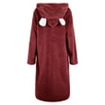 thumbnail image 5 of Abomasnow Womens Plush Hooded Robe, Winter Fashion Soft Fleece Robe Cute Full Length Fall Warm Bathrobes Cozy Nightgown Sleepwear with Pockets, 5 of 5
