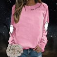 thumbnail image 2 of XIAONU Sweatshirts For Womens Halloween Cute Ghost Long Sleeve Printed Tops Pleasure Baggy Crewneck Pullover Sweatshirt, 2 of 5