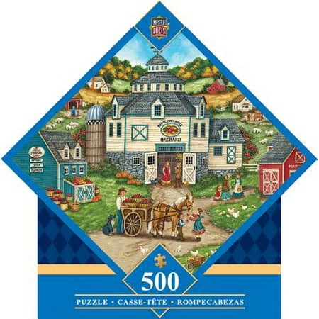 Apple Puzzle - MasterPieces Bartlett's Apple Orchard - Apple Picking 500 Piece Diamond Shaped Jigsaw Puzzle by Bonnie White