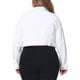 thumbnail image 3 of Conjuntos de botones de jeans de mujer de talla grande Agnes Orinda, chaquetas de mezclilla recortadas de moda 4X blancas, 3 of 6