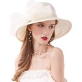 thumbnail image 3 of Women's Derby Dress Church Cloche Hat Bow Bucket Wedding Bowler Hats Organza Fascinator Hat, 3 of 6