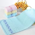 thumbnail image 5 of HEVIRGO Soft Heart Love Letter Towel Thick Water Absorption Bath Face Hand Washcloth, Blue, 5 of 7