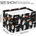 thumbnail image 3 of GZHJMY Halloween Pumpkin Rectangular Storage Bins, 2 PCS Collapsible Toy Storage Bins, Waterproof Canvas Rectangular Storage Bin with Leather Handles for Closets,Bedrooms,Kids Toy,Gift Baskets, 3 of 6