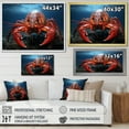 thumbnail image 4 of Designart "Coral Blue Lobster Grace" Animals Floater Framed Wall Art Living Room, 4 of 7