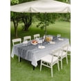 thumbnail image 4 of Outdoor Tablecloth with Umbrella Hole for Patio/Picnic/Party/Camping, White Gray Ombre Waterproof Table Cloth Rectangle Table Cover Washable, Modern Abstract Striped Polka Dots (60"x 84"), 4 of 8