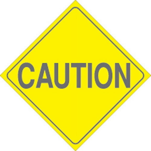 Voss Signs 456 CA7 YR Yellow Plastic Reflective Sign7.5" - Caution