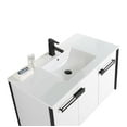 thumbnail image 3 of Fine Fixtures Oakville 42 in. W x 18 in. D x 33 in. H Wall Mounted Bathroom Vanity in Matte White with White Ceramic Sink - Black hardware, 3 of 8