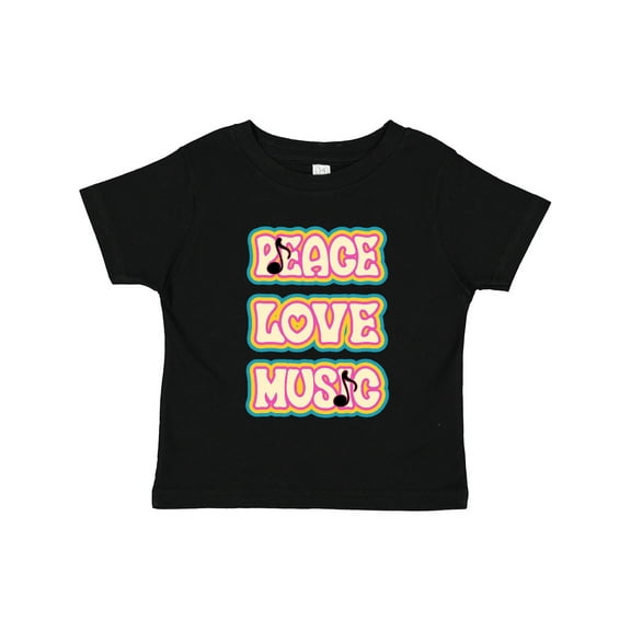 Inktastic Peace Love Music Quote Girls Toddler T-Shirt