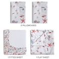 thumbnail image 3 of Beatrice Home Fashions Coastal Print Microfiber 4PC Sheet Set Queen Oceanside Sand, 3 of 5