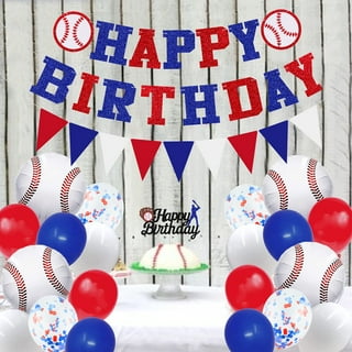 San Francisco Football Birthday Party Decorations Set Include 1 Happy Birthday Banner, Cake Topper, 12 Cupcake Toppers, 18 Balloons for San