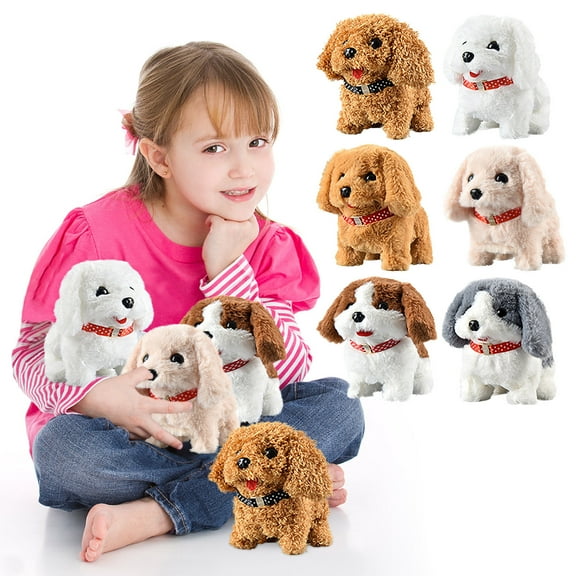 OEFNTAC Toys Interactive Walking and Barking Pet Dog Toy Simulation Puppy for Kids Pretend Play with Sound and Christmas
