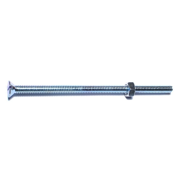 1/4"-20 x 5" Zinc Slotted Flat Head Machine Screws (8 pcs.)