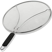 ELK Grease Splatter Screen for Frying Pans and Skillets - Stainless Steel Splatter Mesh Guard Stops 99% of Hot Oil Splashes - Protects Skin from Burns and Helps Keep Kitchen Clean (13 Inches)