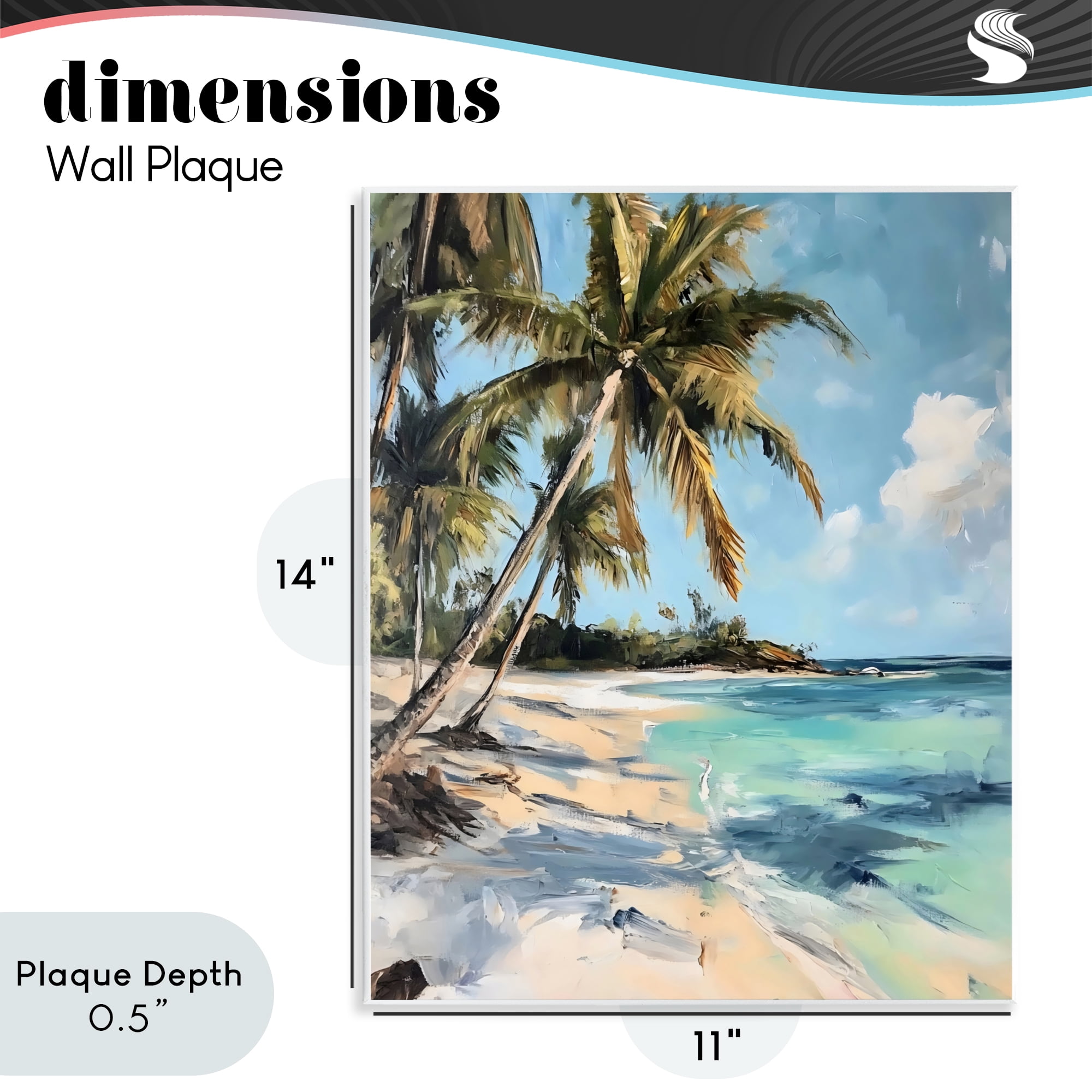 Stupell Industries Tropical Coastline Palm Frond Shadows Wall Plaque Art, design by Franklyn Gregory