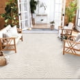 thumbnail image 4 of MeyJey 9’x12’ Area Rugs for Living Room, Non Slip Jacquard Textured Modern Rugs Soft Geometric Rug for Bedroom Dining Room Office, Beige, 4 of 11