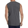 thumbnail image 2 of Langwyqu Summer Sleeveless Men Solid Color Casual Tank Tops With Pocket, 2 of 3