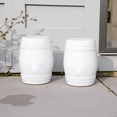 thumbnail image 3 of Vulcan Double Medallion Porcelain Ceramic Stool – Flexible Seating, Optic White, 3 of 7