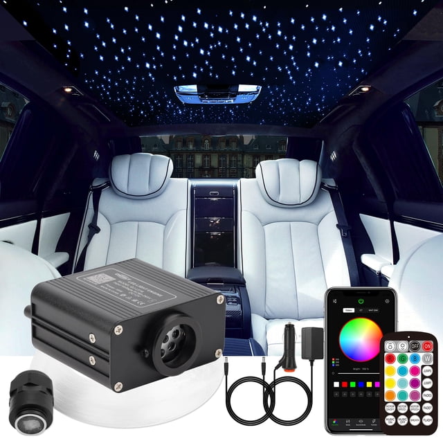 Luces de fibra óptica CHINLY Twinkle, 460 unidades, 3 m, RGBW, con música