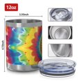 thumbnail image 3 of 12oz Tumblers Rainbow Tie Dye Star Mandala Pattern Vacuum Insulated Stainless Steel Travel Tumbler Cups Mug with Lid and Straw for Beer,Coffee,Beverages with Cleaning Brush for Cold & Hot Drinks, 3 of 5