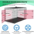 thumbnail image 4 of VibrantEcho 24 Inch Dog Crates for Small Dogs Folding Metal Wire Crates Dog Kennels Outdoor and Indoor Pet Dog Cage Crate with Double-Door,Divider Panel, Removable Tray,Black, 4 of 14