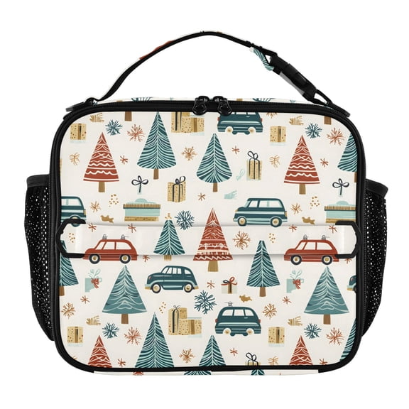 ALAZA Christmas Trees Gift Lunch Box Insulated Lunch Bag Cooler Tote with Shoulder Strap