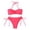 Pink |#15, variant on Bathing Suit for Women Halter Ring Linked Tie Side Bikini Sets Two Piece Swimsuit (Brown,L)