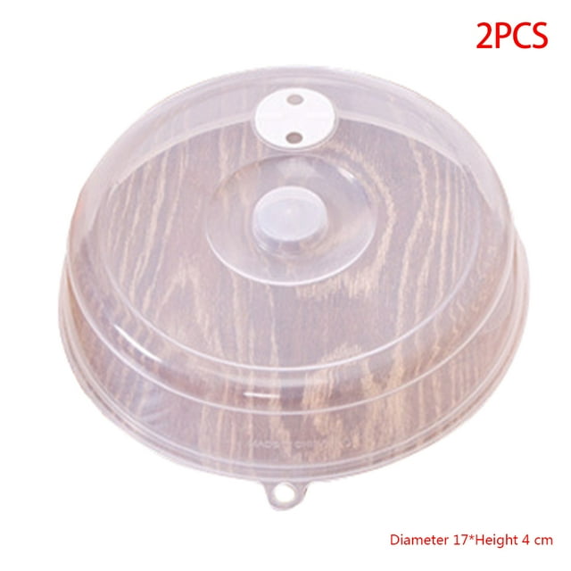 2 Pieces Plate Cover Anti-Splatter Lid for Microwave with Steam Vent Bowl Food Protection Dome Plastic